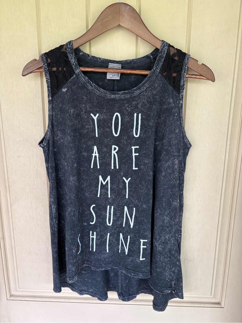 American Age Lace-Shoulder “You Are My Sunshine” Tank